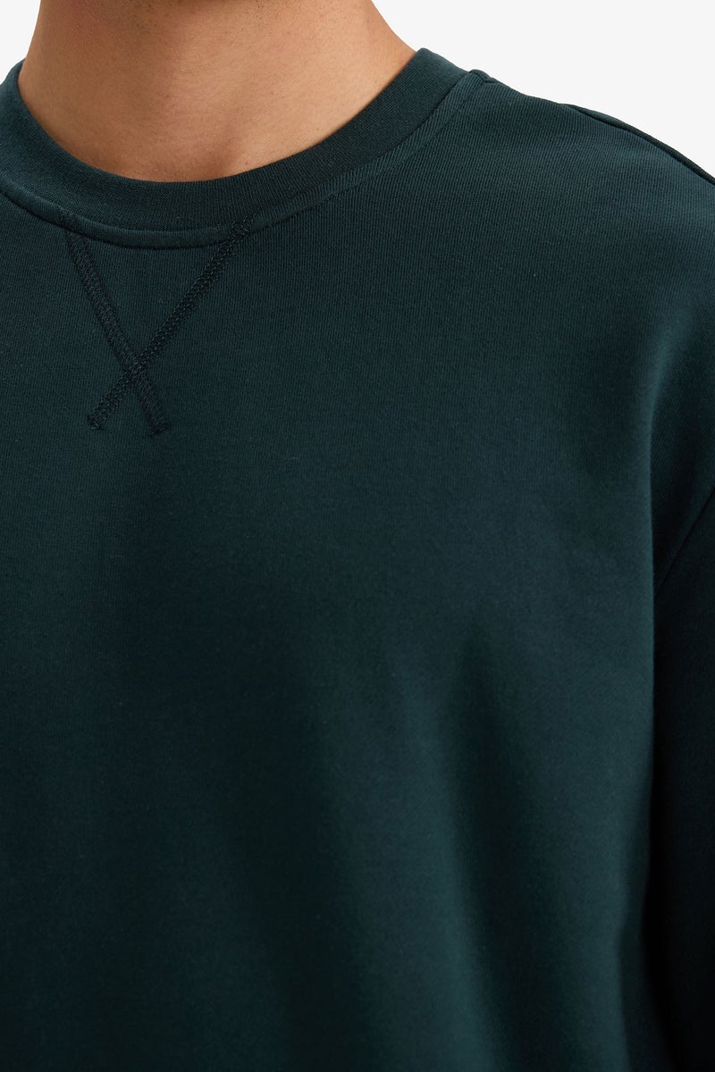 ديفاكتو سويت شيرت بيزك قطن قصة عادية برقبة مستديرة - Image 4